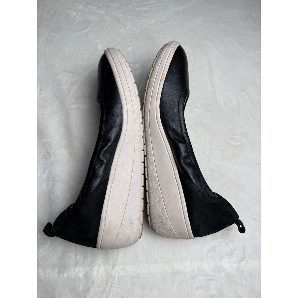 Vionic Jacey Black Leather Suede Wedge Slip On Shoes Womens 6.5 Orthotic Support - Picture 4 of 6